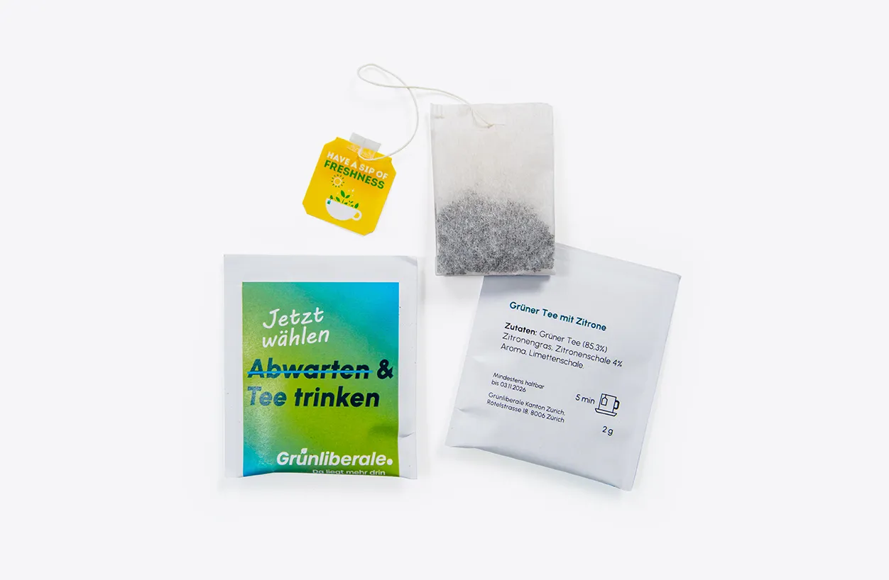 Gruenliberale Teebeutel Budget Digitaldruck 4c