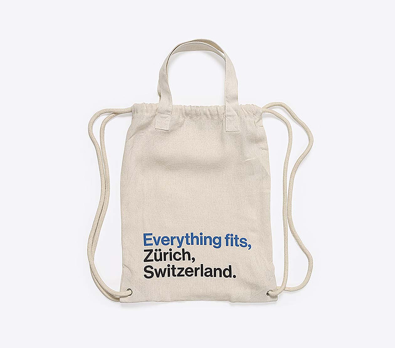 Gym Bag Zuerich Tourismus Everything Fits Mit Slogan Logo Bedrucken Baumwolle