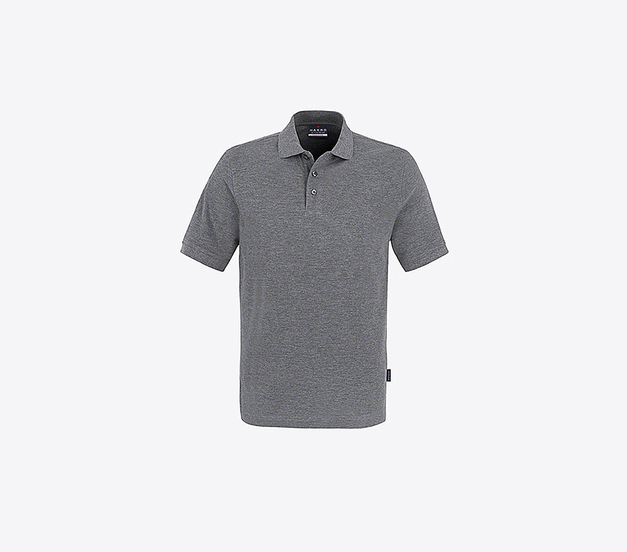 Herren Polo Shirts Auf Brust Besticken Lassen Hakro 810 Classic Grau Meliert