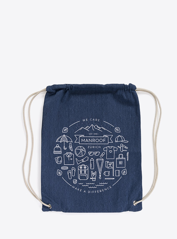 Hipster Bag Recycled Manroof Reziklierte Baumwolle Mit Logo Bedruckt