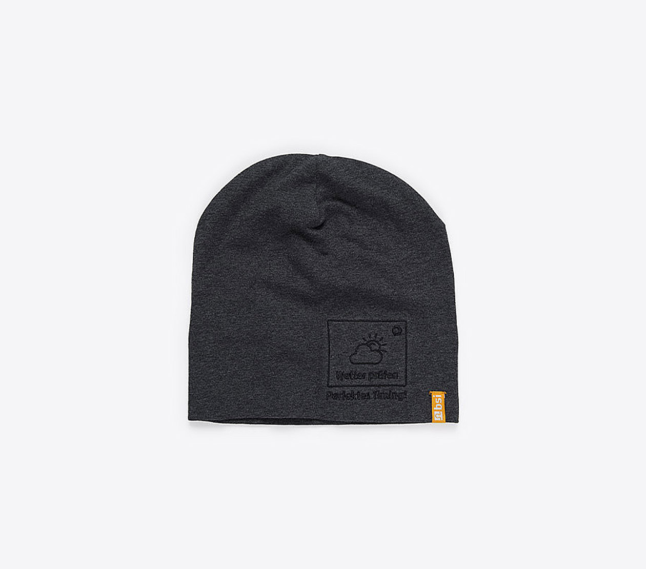 Jersey Beanie Mit Logo Label Stickerei