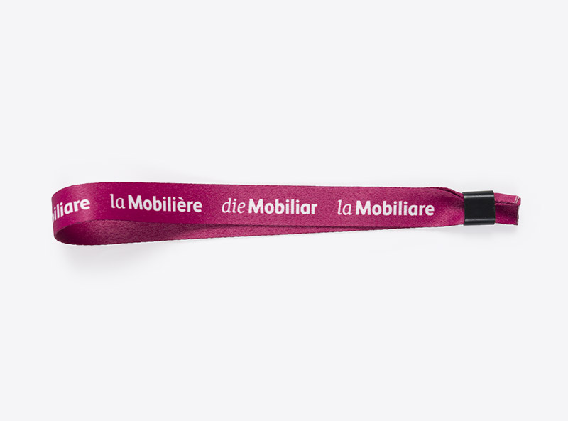 Kontrollband Mobiliar Mit Logo Bedrucken Rpet Polyester Satin Digitaldruck Pink