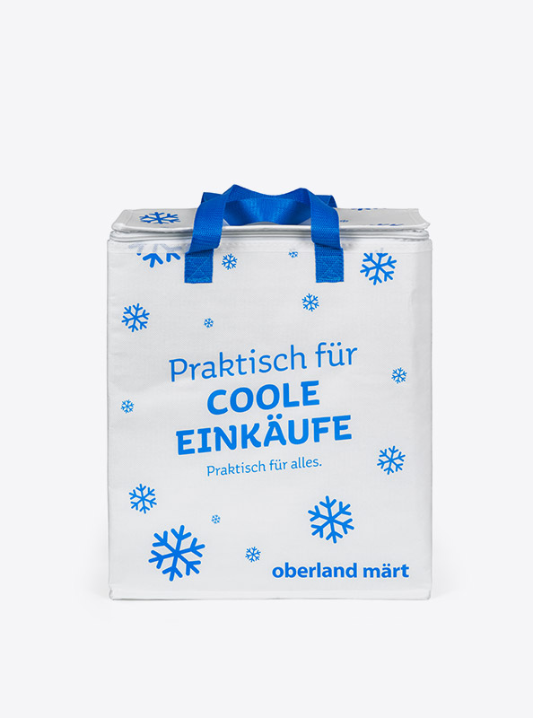 Kuehltasche Oberlandmaert Mit Logo Bedrucken Vlies Isoliert Werbeartikel