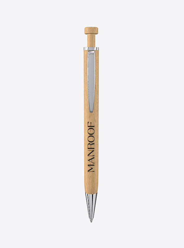Kugelschreiber Holz Leaf Mit Logo Bedrucken Werbegeschenk