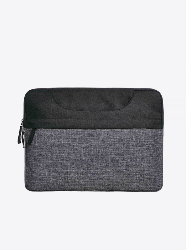 Laptop Tasche Easy Mit Logo Bedrucken Polyester Schwarz Grau Meliert