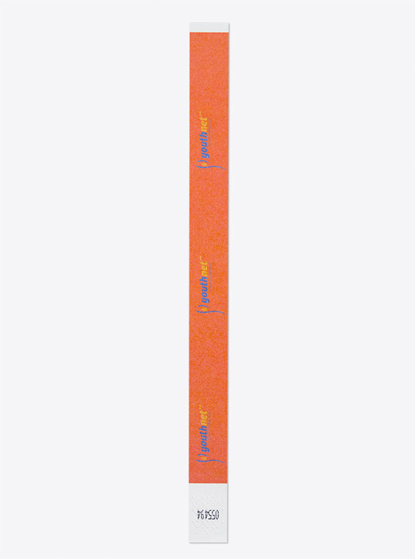 Laser Tyvek Premium Kontrollband Bedruckt Youthnet Orange