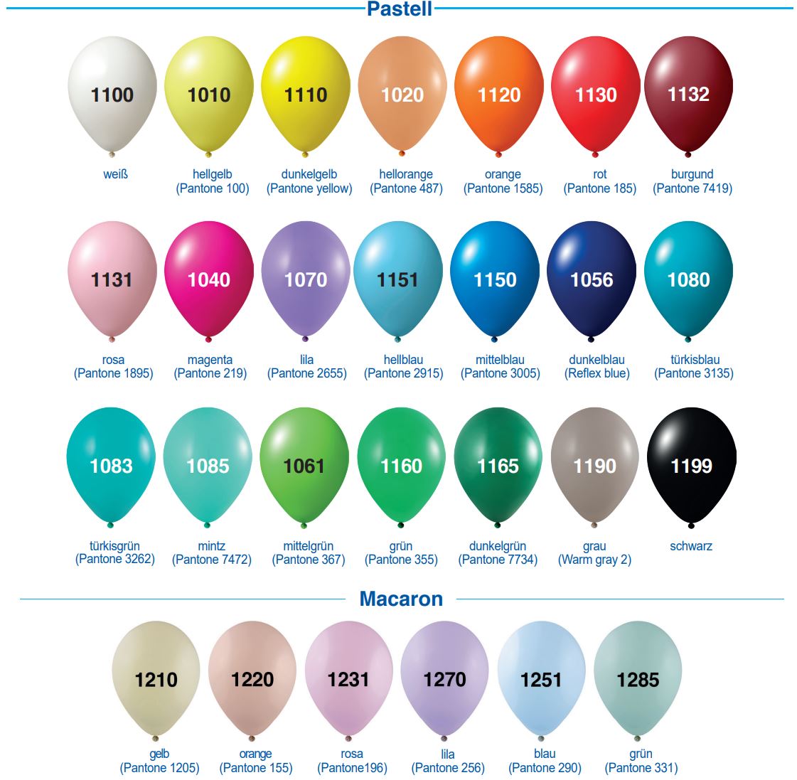 Luftballon Farben Pastell Macaron