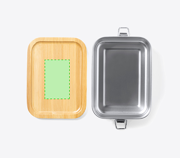 lunchbox edelstahl mit logo bedrucken druckflaeche deckel