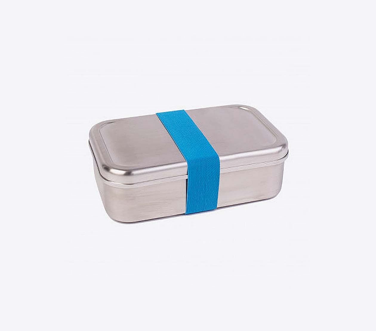 Lunchbox Edelstahl Textilband Hellblau