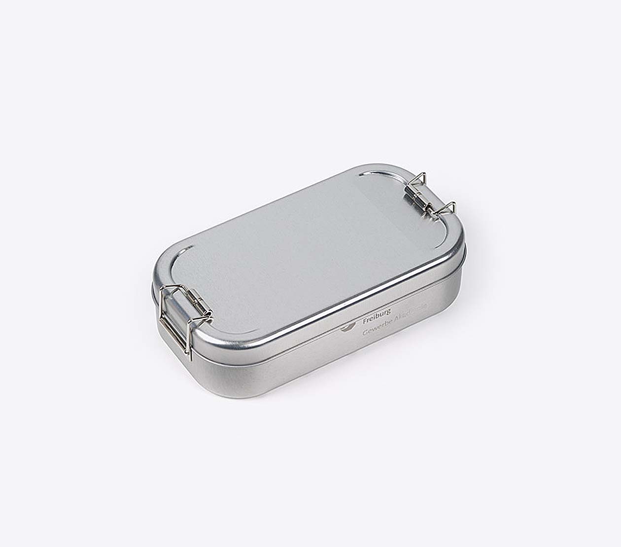 Lunchbox Silber Bedrucken Praegung Lasergravur