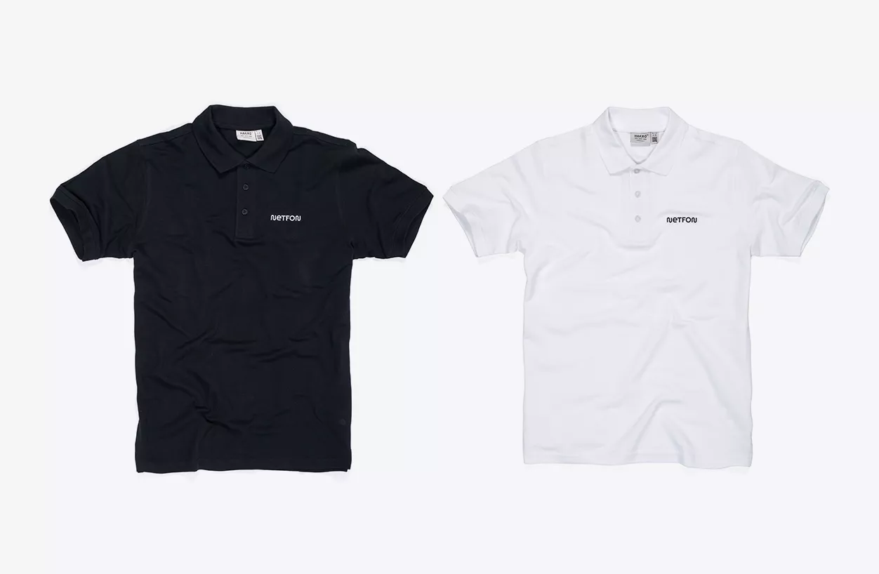 Netfon Solutions Poloshirt Hakro 810 Classic Baumwolle 200g Stickerei schwarz