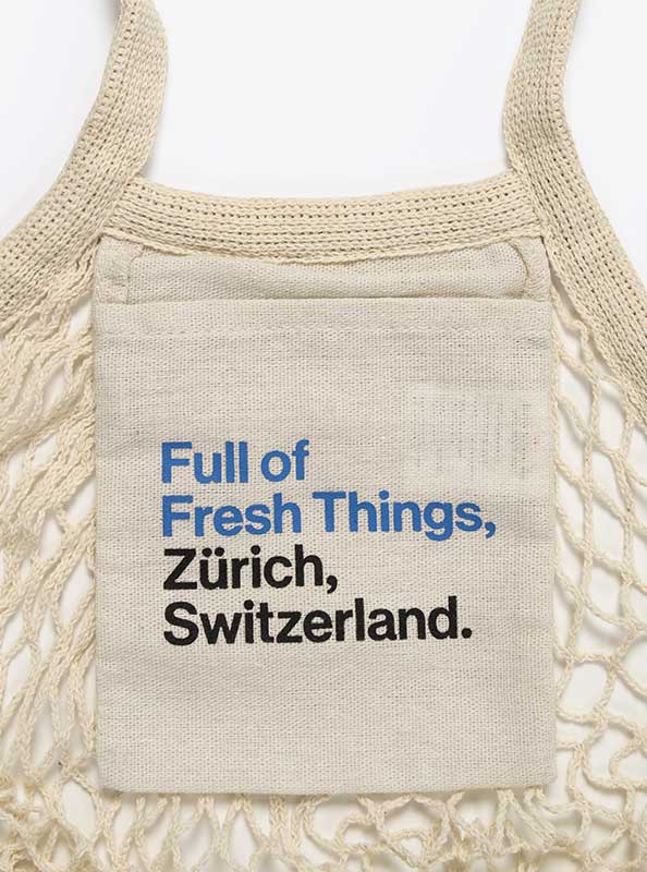 Netztasche Recycled Zuerich Tourismus Mit Logo Werbung Bedrucken Falttasche