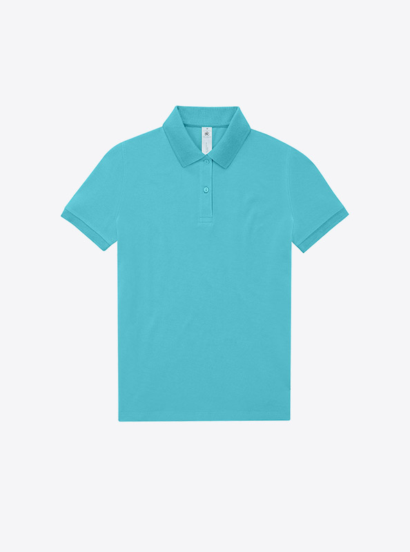 Polo Shirt Damen Easy B+c Mit Logo Bedrucken Meta Turquoise