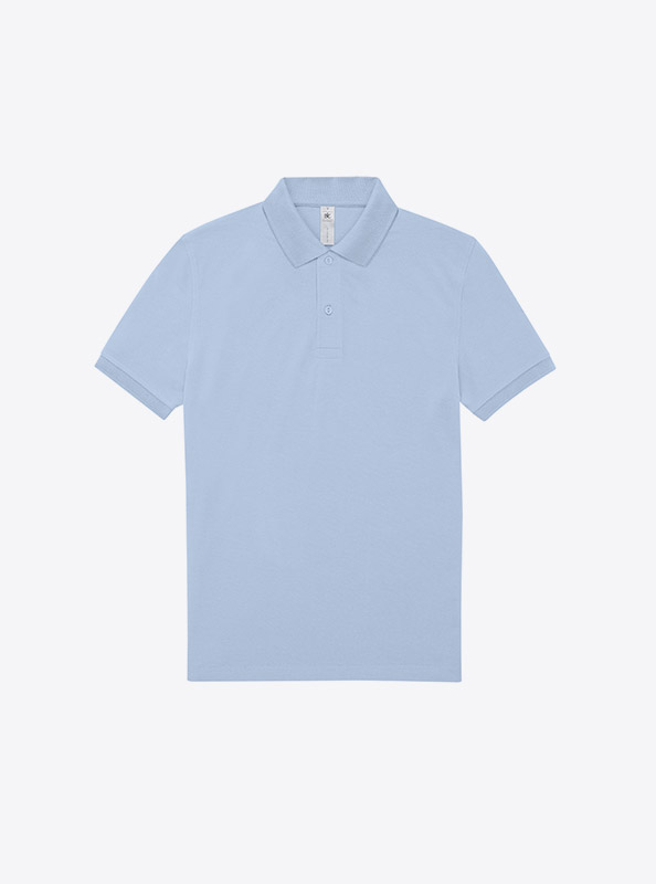 Polo Shirt Herren Easy B+c Mit Logo Bedrucken Baumwolle Blush Blue