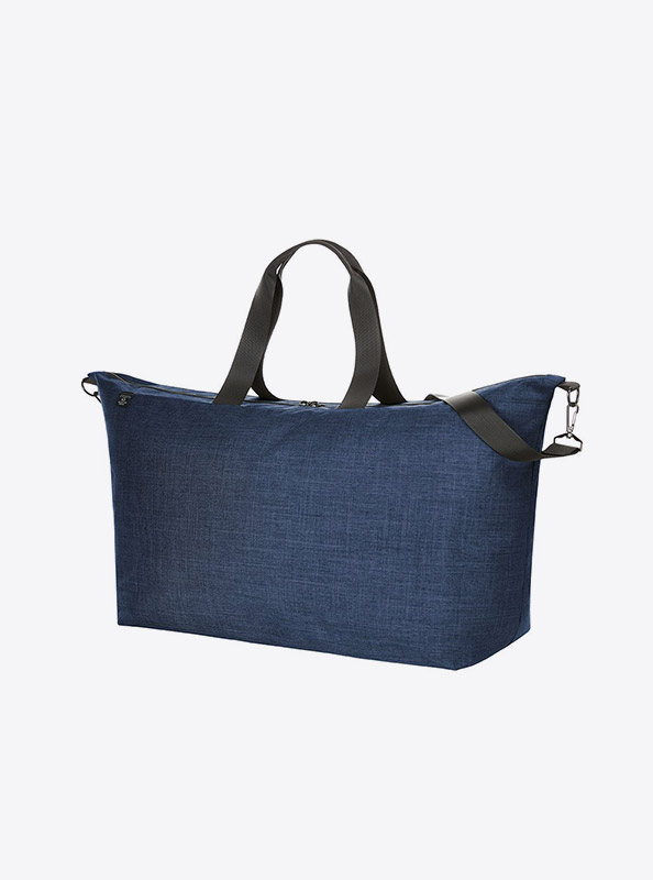 Reisetasche Eu Easy Mit Logo Bedrucken Recycled Polyester Leicht Blau Meliert