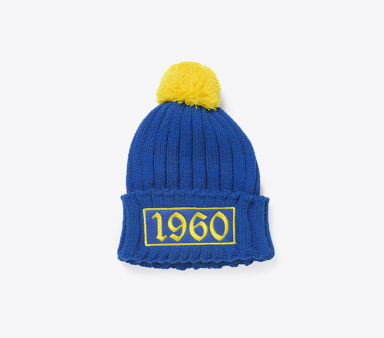 Retro Beanie Premium Mit Logo Label Pompom Stickerei