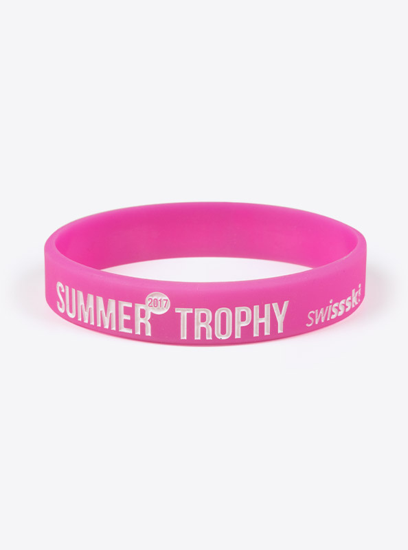 Silikon Armband Tiefpraegung Swisski Summertrophy Pink