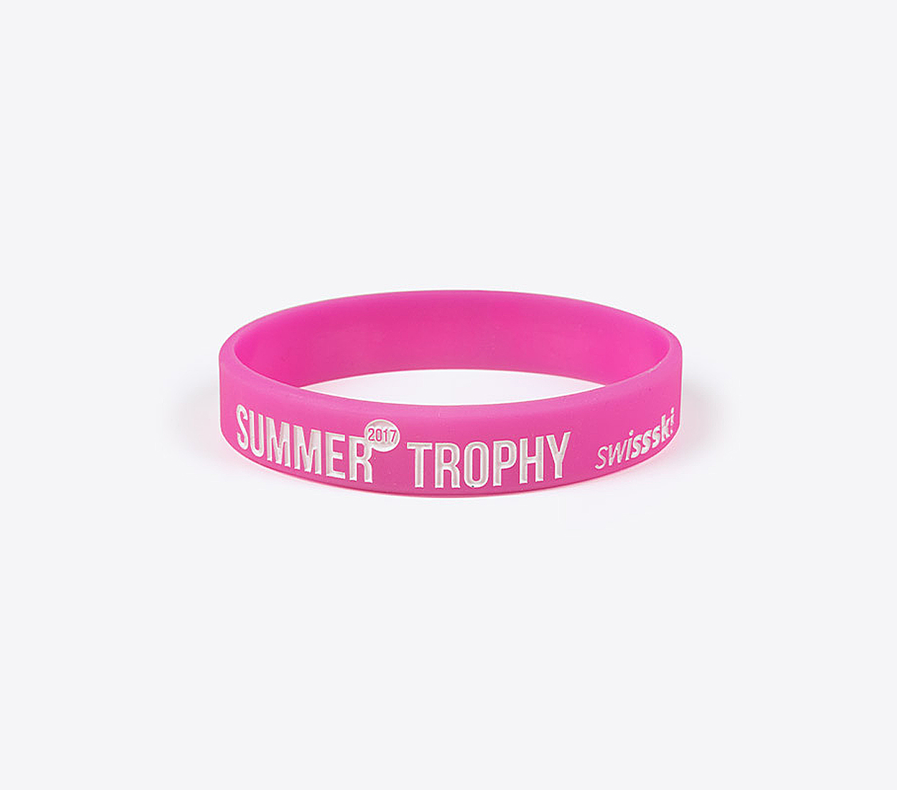 Silikon Armband Tiefpraegung Swisski Summertrophy Pink