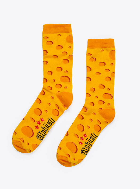 Socken Mit Logo Alphuesli Baumwollmix Logo Einwebung Gelb