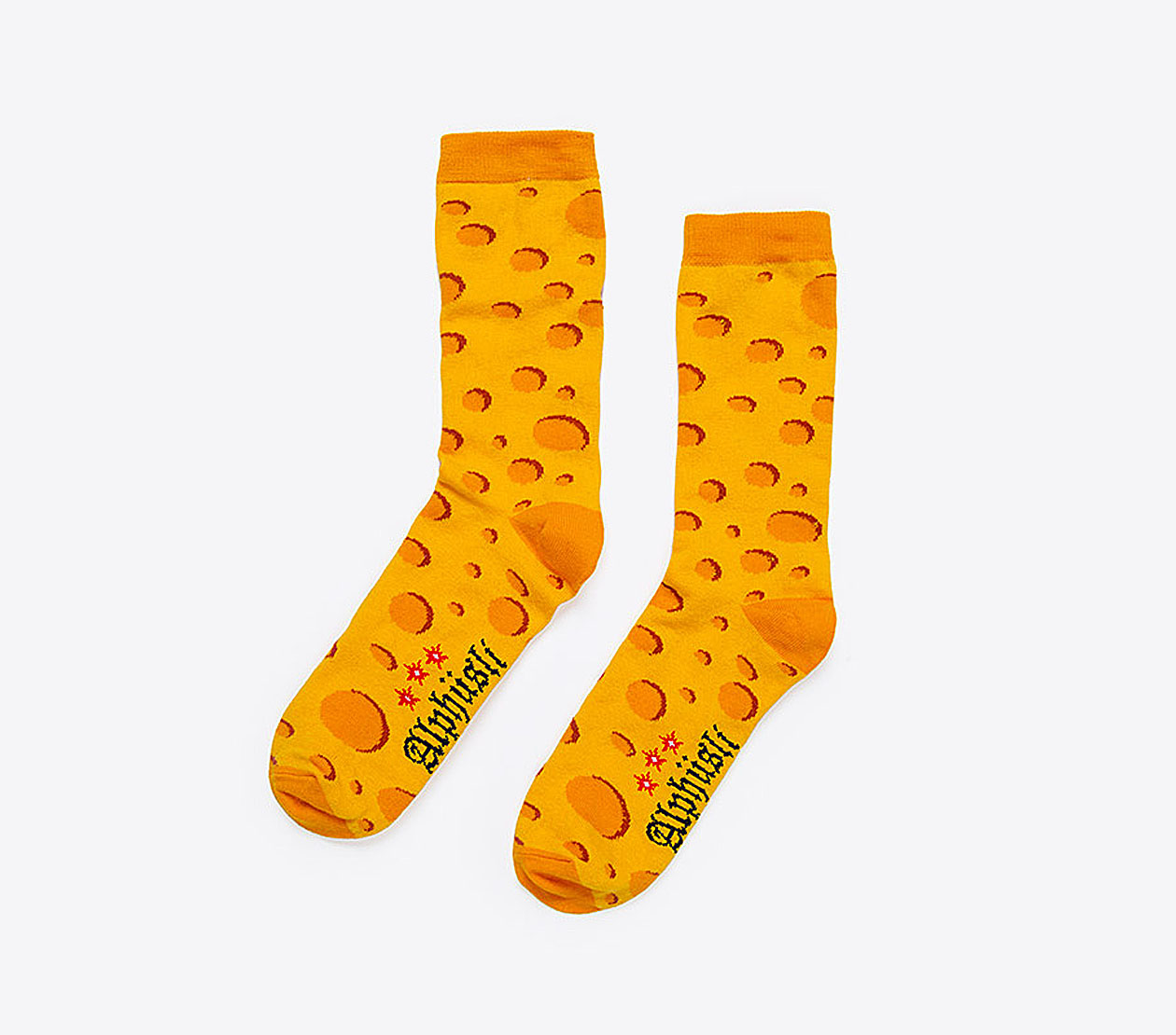 Socken Mit Logo Alphuesli Baumwollmix Logo Einwebung Gelb