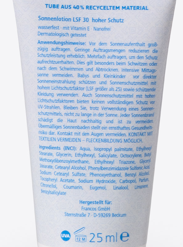 Sonnenmilch Nanofrei Mit Logo Bedrucken Inhalt