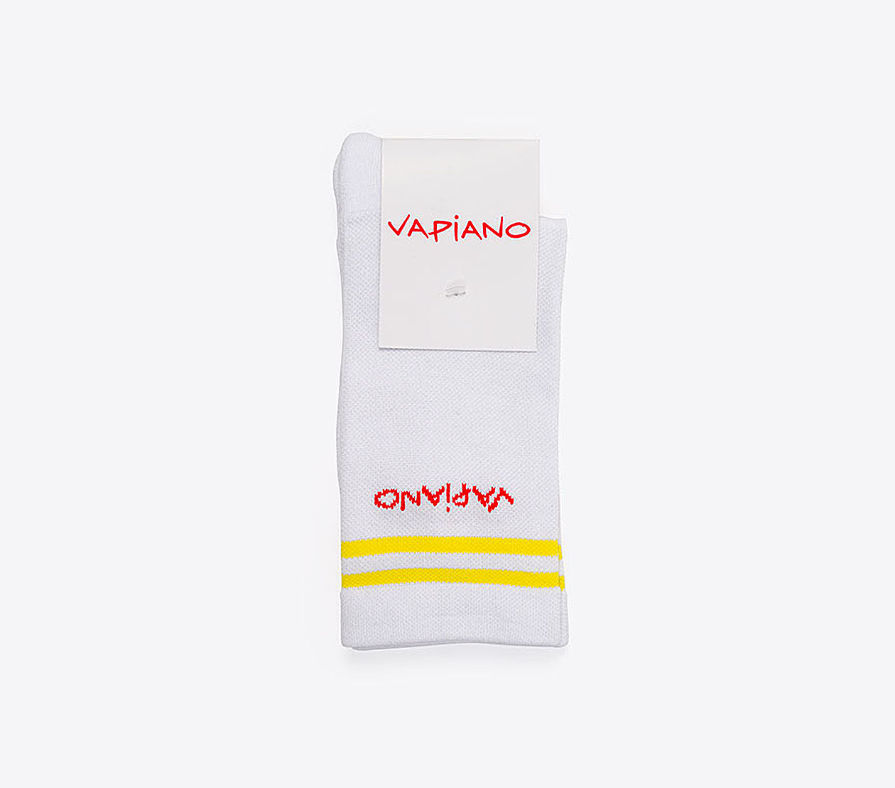 Sportsocken Light Vapiano Logo Einweben Baumwolle Polyamid Elastan Massgeschneidert Auf Mass Papertag Mit Logo Bedruckt