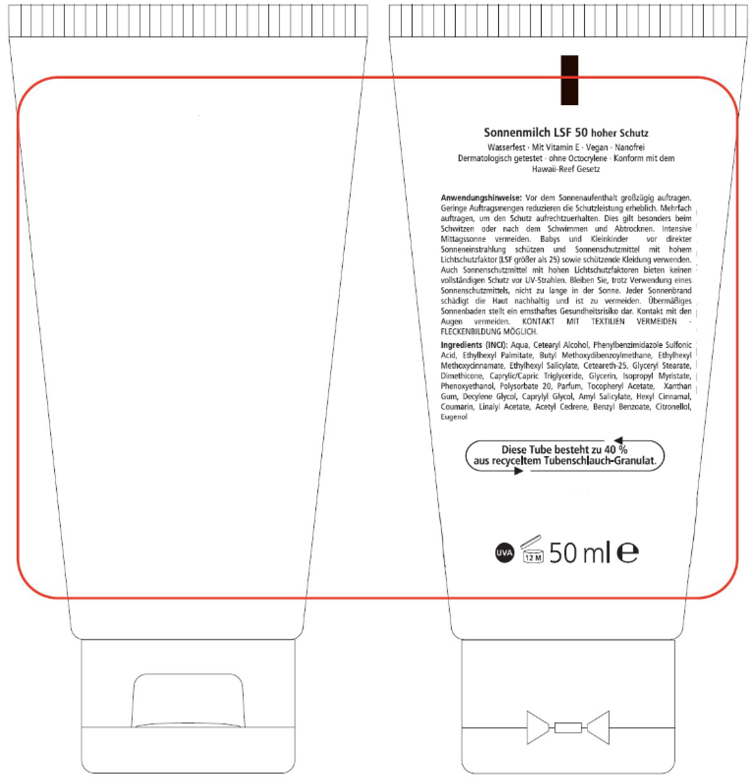 Standskizze Sonnencreme 50ml D