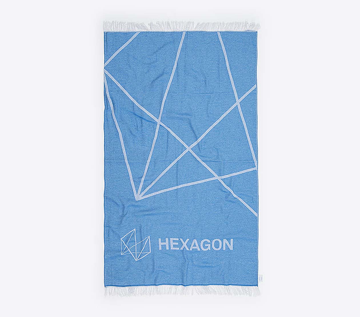 Strandtuch Seaquel Hexagon 100cmx170cm Logo Firmenlogo Einweben Recycled Pet Baumwolle