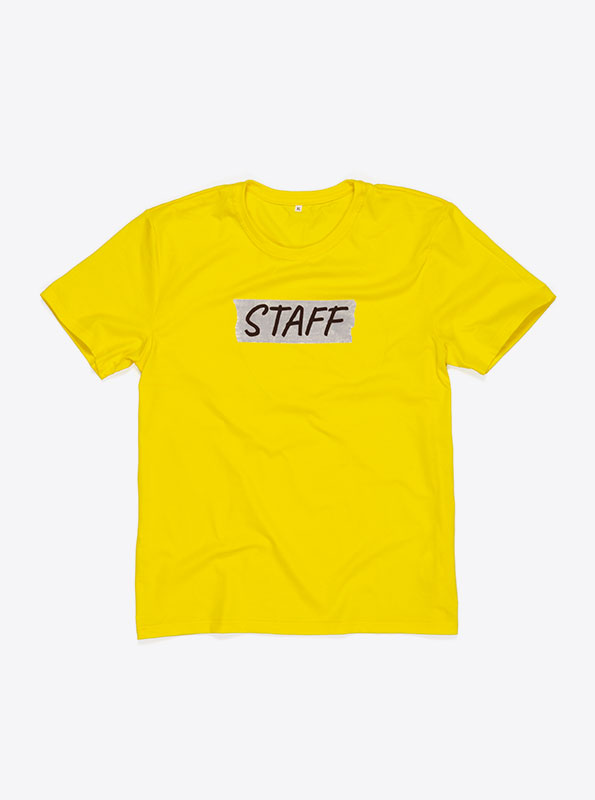 T Shirt Herren Kurzarm Mobiliar Mit Logo Bedrucken Kostenloser Gestaltungsvorschlag Gelb