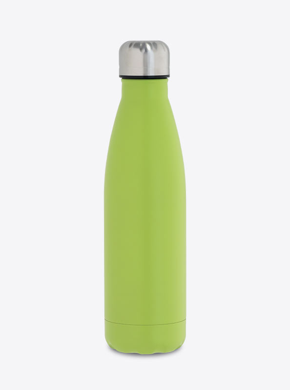 Thermosflasche Premium Mit Logo Gravierung Siebdruck Lime Matt