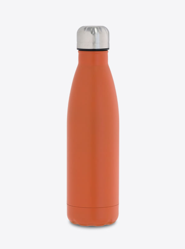 Thermosflasche Premium Mit Logo Gravierung Siebdruck Orange Matt