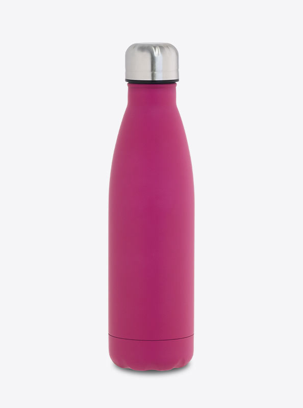 Thermosflasche Premium Mit Logo Gravierung Siebdruck Pink Matt