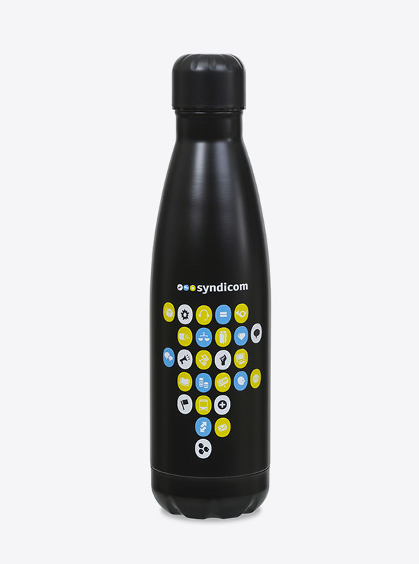 Thermosflasche Premium Syndicom Mit Logo Bedrucken Edelstahl Vakuumisolation Warm Heiss