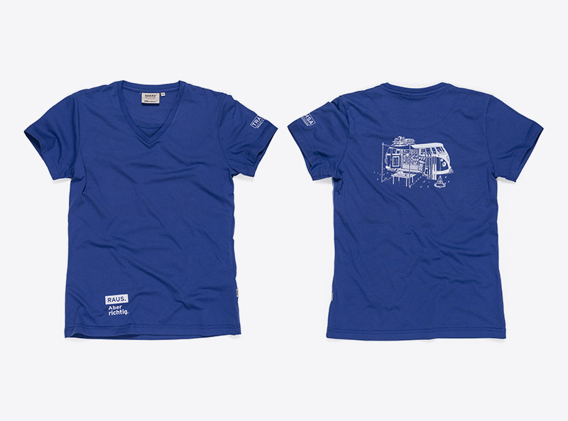 Transa Damen T Shirt Bedruckt Raus Aber Richtig Hakro Performance 181 Blau