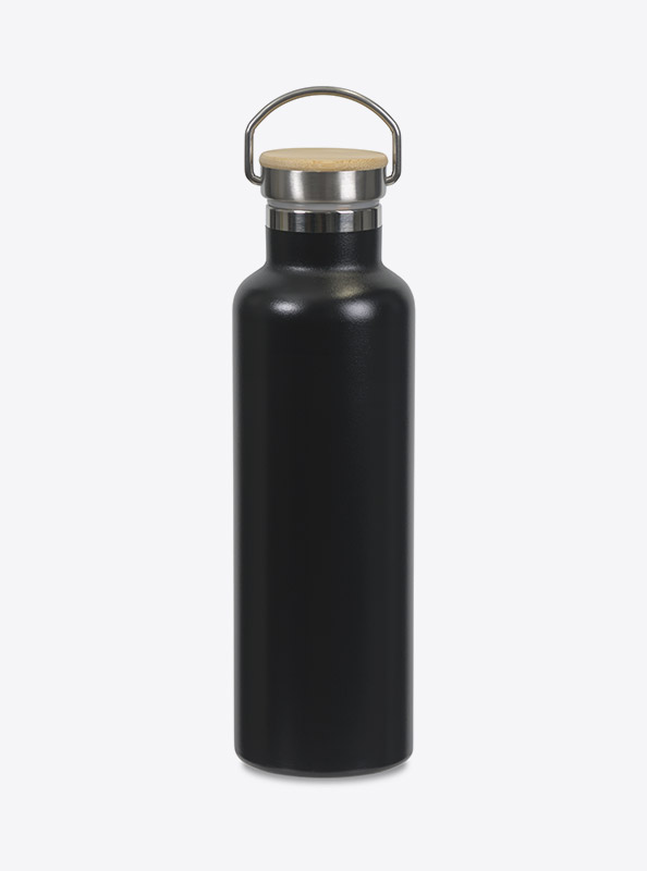 Trinkflasche Baladeo Edelstahl Mit Logo Gravur Kostenloser Gestaltungsservice Fair Produziert Schwarz