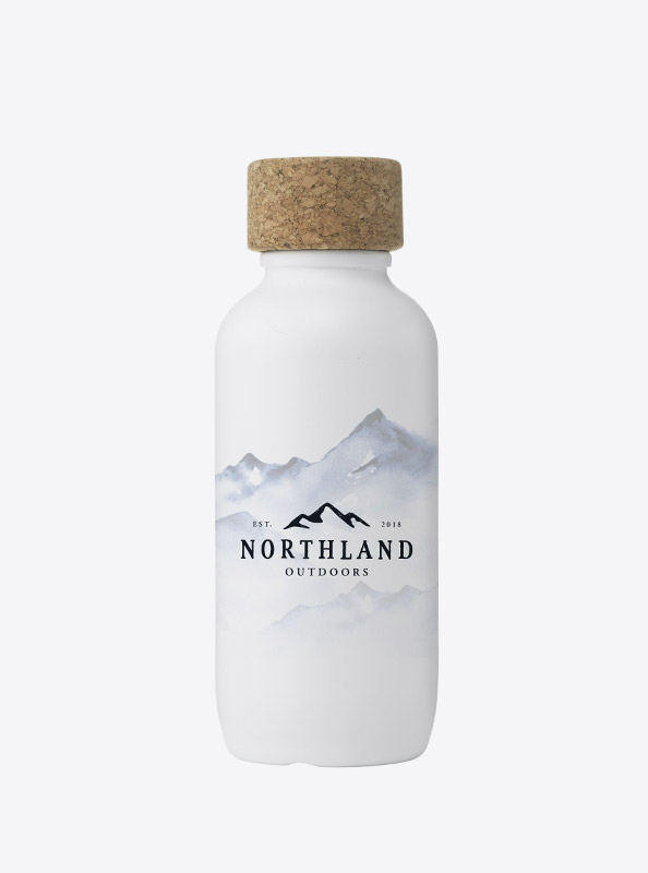 Trinkflasche Eco Mit Logo Bedrucken Deckel Gravieren Werbegeschenk Weiss