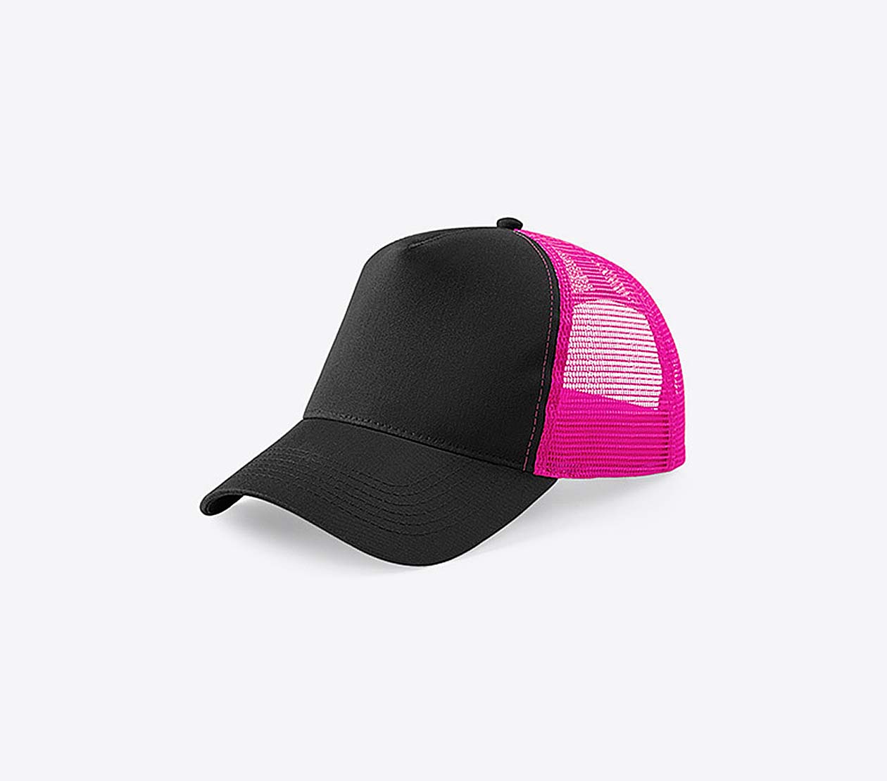 Trucker Cap Mit Logo Bedrucken Besticken Beechfield B640 Farbe Black Fuchsia Pink