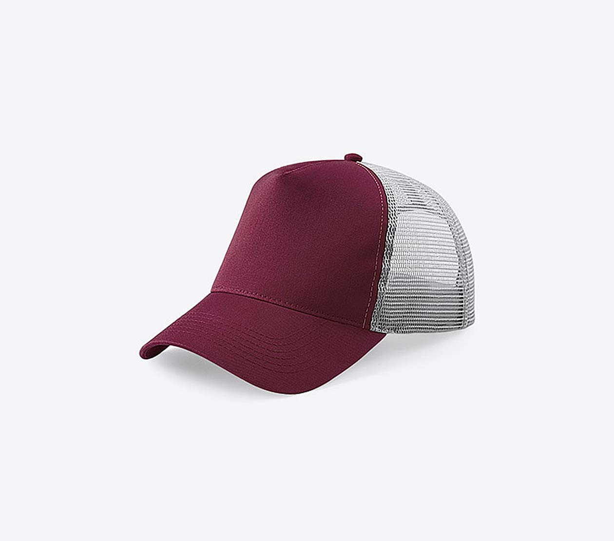 Trucker Cap Mit Logo Bedrucken Besticken Beechfield B640 Farbe Burgundy Light Grey