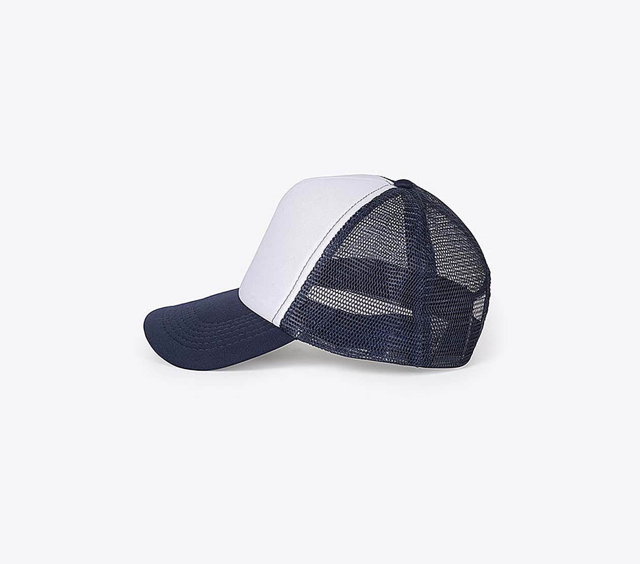 Trucker Cap Sols Bubble Mit Logo Bedrucken Besticken Polyester Mesh White French Navy Seite