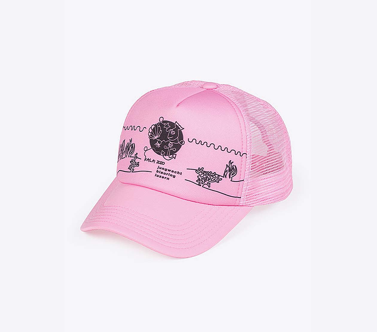 Truckercap Cap Mit Bedruckt Rosa Jungwachtblauring