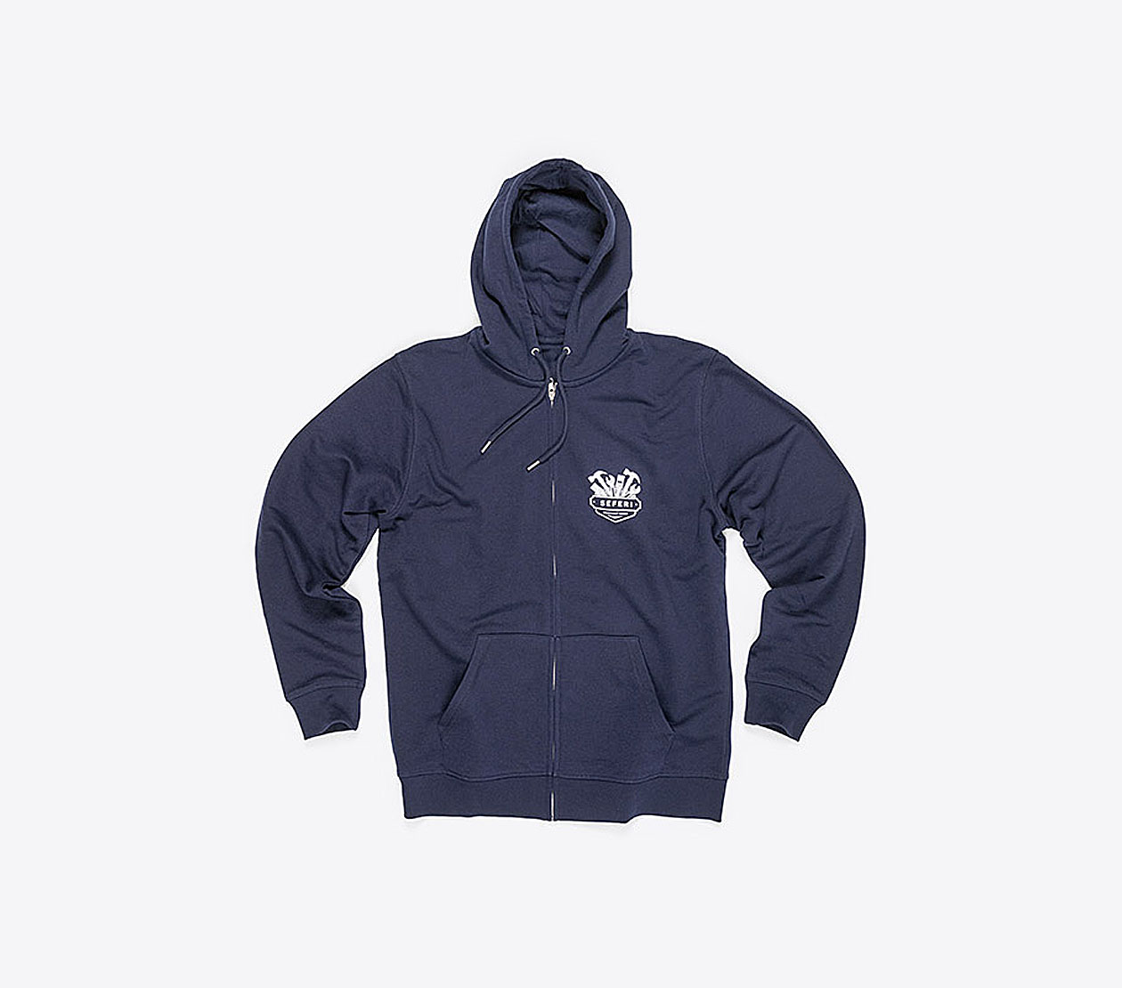 Zip Hoodie Unisex Bio Seferi Stanley Stella Connector Mit Logo Bedrucken Bio Baumwolle Navy