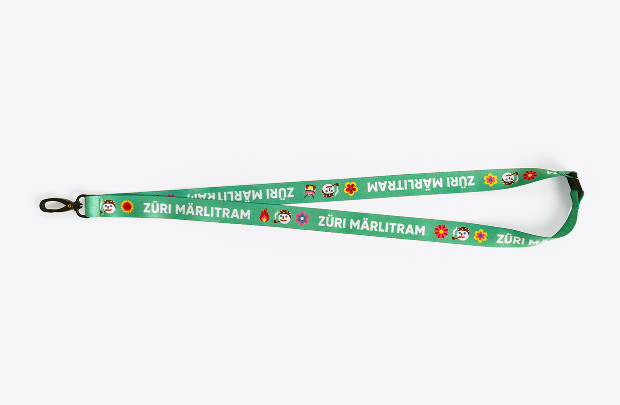 Zuerich Tourismus Zueri Maerlitram Lanyard 387 RPET Polyester 20mm Digitaldruck